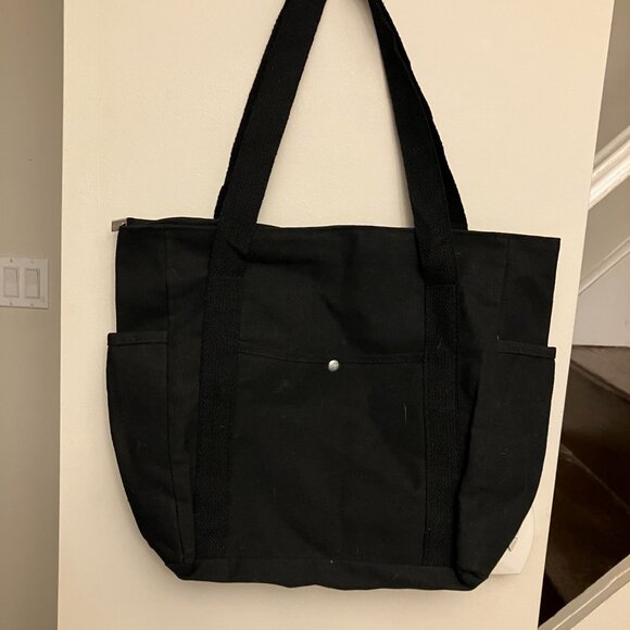 Black Canvas Small Tote Bag - Picture 3 of 9
